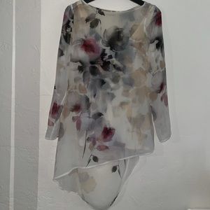 WHBM asymmetrical chiffon top